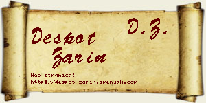 Despot Zarin vizit kartica